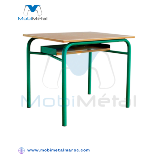 Table Single en U avec casier en Bois